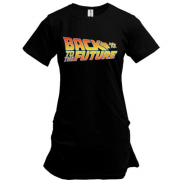 Подовжена футболка з написом "Back to future"