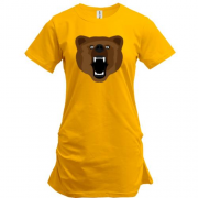 Подовжена футболка з рикаючим ведмедем