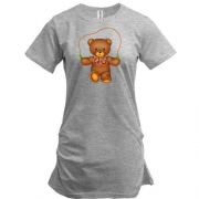 Подовжена футболка з плюшевим ведмедиком і скакалкою