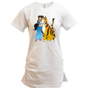 Подовжена футболка з принцесою Жасмін і тигром