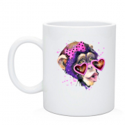 Чашка с гламурной обезьяной