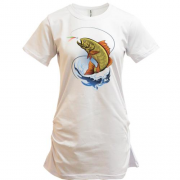 Подовжена футболка Риба з наживкою