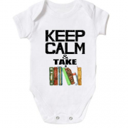 Детское боди Keep calm & take book