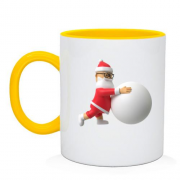 Чашка "3D Санта катає снігову кулю"