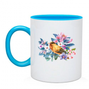 Чашка "Птичка среди цветов"