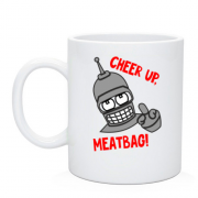 Чашка с Бендером "cheer up, meatbag"