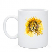 Чашка с акварельным львом в короне