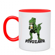 Чашка с динозавром и пивом "pivozavr"
