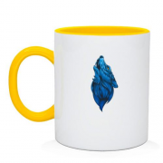Чашка с голубым волком