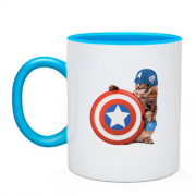 Чашка с котом - Капитан Америка
