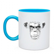 Чашка с мордой шимпанзе