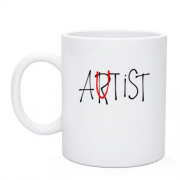 Чашка с надписью Artist/autist