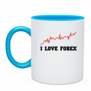 Чашка с надписью "I love forex"