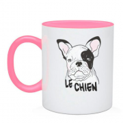 Чашка с надписью "Le Chien" и собакой