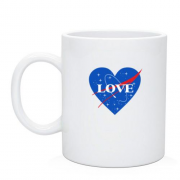 Чашка с надписью "Love" в стиле NASA
