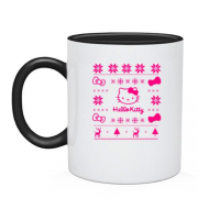 Чашка с новогодним принтом "Hello Kitty"