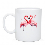 Чашка с парой розовых фламинго