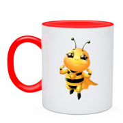 Чашка з бджолою супергероєм