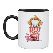 Чашка с попкорном и злым клоуном
