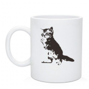 Чашка с просящим котом