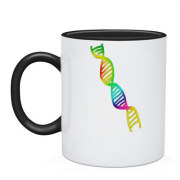 Чашка с радужной цепочкой ДНК