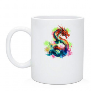 Чашка с разноцветным драконом