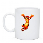 Чашка с рождественскими мультяшным тигром
