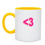Чашка з сердечком із символів