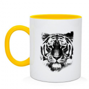 Чашка с тигром (контур)