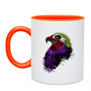 Чашка со стилизованным попугаем