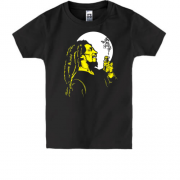 Детская футболка Bob Marley на фоне луны