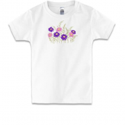 Детская футболка Фиолетовые астры (Вышивка)