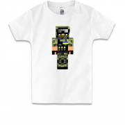 Детская футболка Воин ВСУ в стиле Minecraft