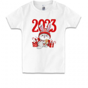 Детская футболка Зайчик в подарках 2023