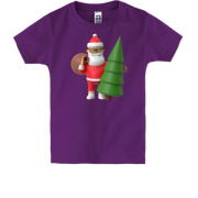 Дитяча футболка "3D Санта з подарунками"