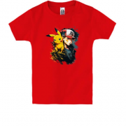 Детская футболка "Ash ketchum and pikachu"