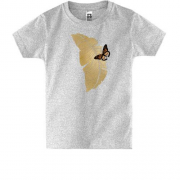Детская футболка "Бабочка на золотом листе"