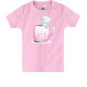 Детская футболка "Котик в чашке" арт