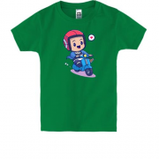 Детская футболка "Малыш на мотороллере"