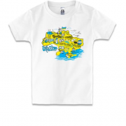 Детская футболка "Мультяшная карта Украины"