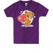 Детская футболка "Плюшевый мишка и сердце"