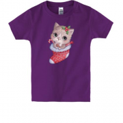 Дитяча футболка "Різдвяний котик"