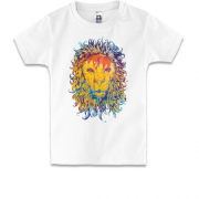 Детская футболка с акварельным львом