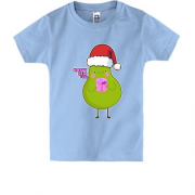 Детская футболка с авокадо в шапке Санты
