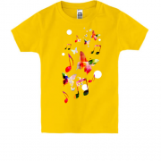 Детская футболка с бабочками и нотами