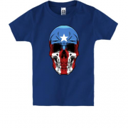 Детская футболка с черепом "Капитан Америка"