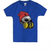 Детская футболка с черепом в респираторе "Biohazard"