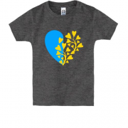 Детская футболка с деревом и сердцем в цветах флага