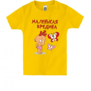Детская футболка с девочкой и бабочками"Маленькая вредина"