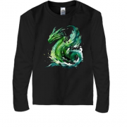 Детская футболка с длинным рукавом Green Dragon Art (2)